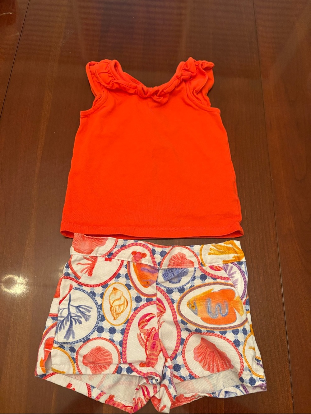 Janie and Jack Toddler Girl tank and shorts set